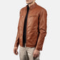 [FS] Ionic Brown Leather Biker Jacket