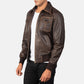 [FS] Aaron Brown Leather Bomber Jacket