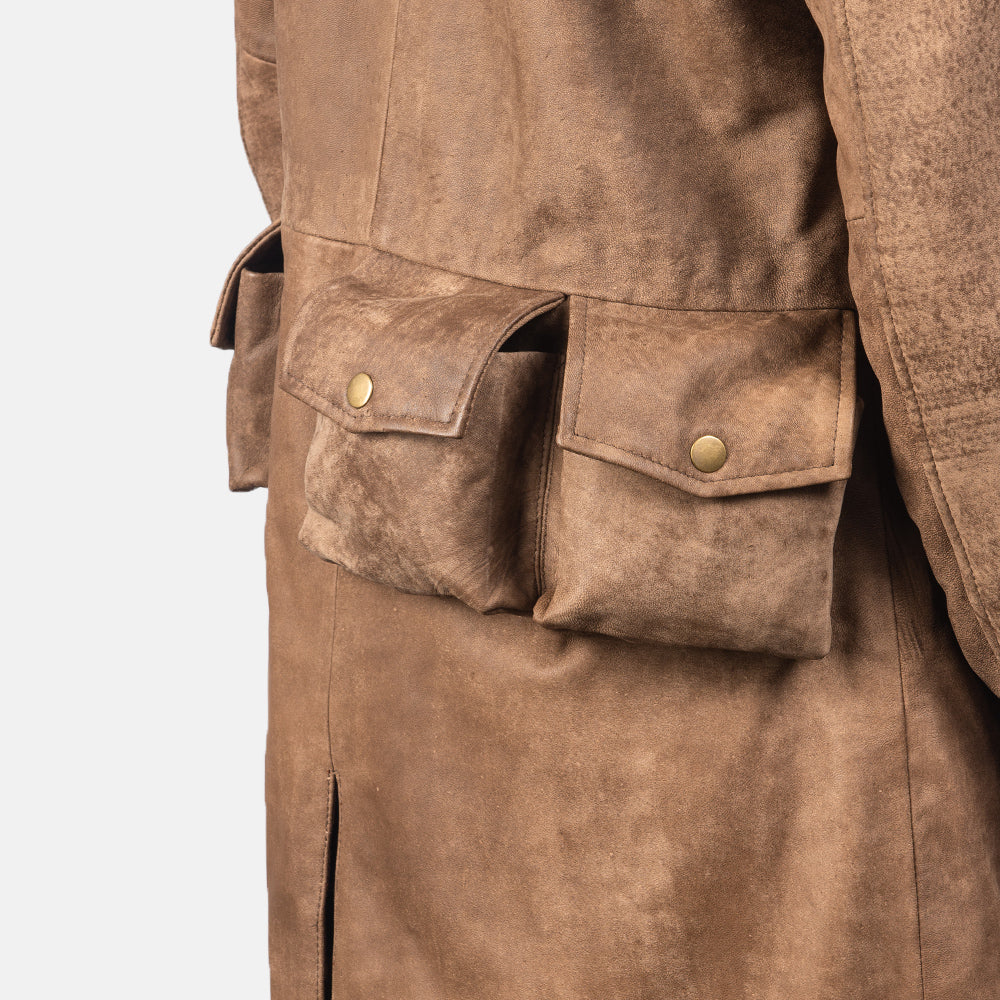 [FS] Army Brown Leather Duster