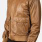 Coffmen Olive Brown A2 Leather Bomber Jacket