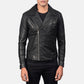 Danny Quilted Black Leather Biker Jacket