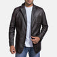 [FS] Wine Black Leather Blazer