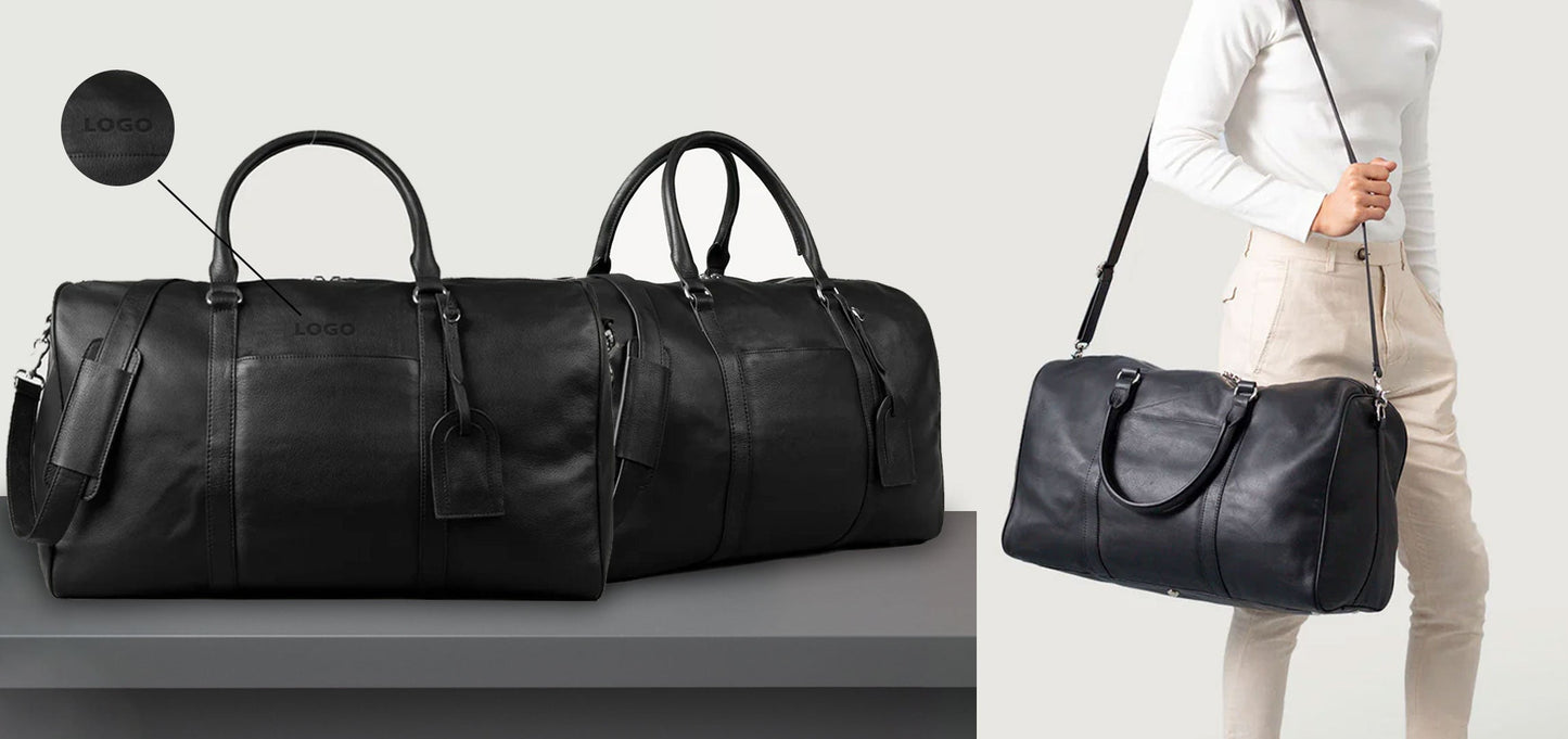 Custom Darrio Leather Duffle Bag (all colors) with custom logo