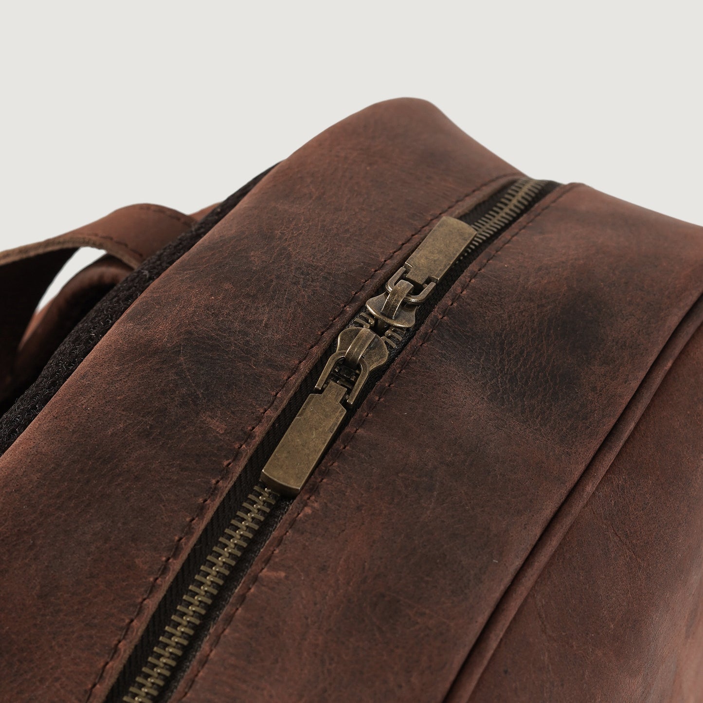 The Philos Vintage Distressed Brown Leather Backpack