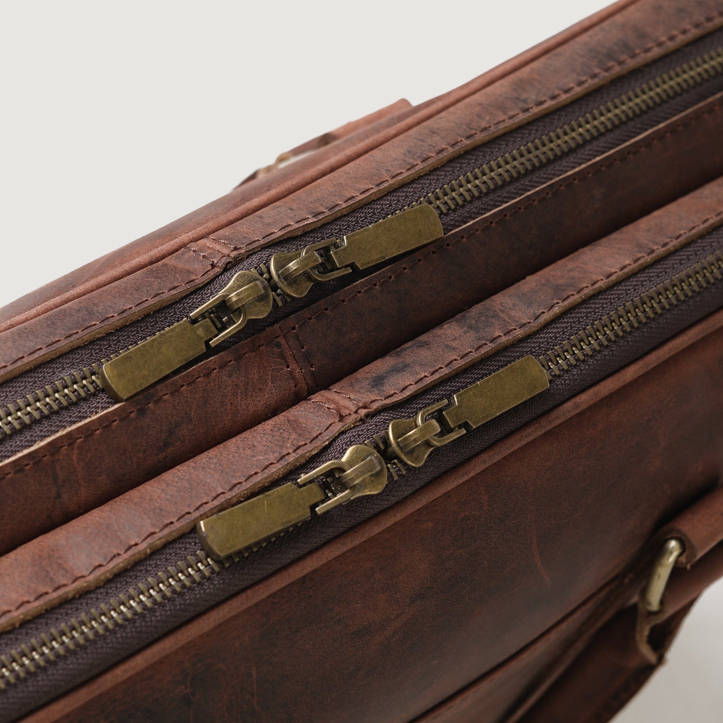 The Preston Vintage Distressed Brown Leather Briefcase