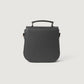 The Sandra Grey Leather Saddle Bag