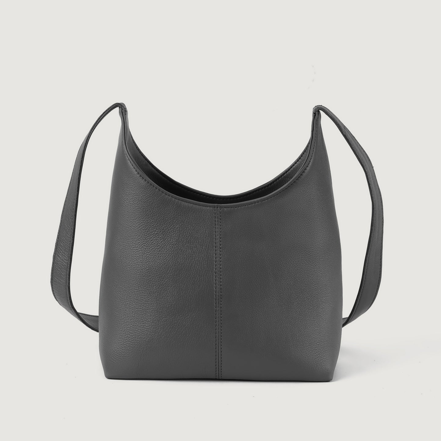 The Stefani Grey Leather Hobo Bag