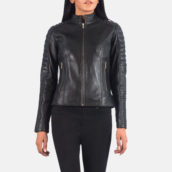 Adalyn Quilted Black Women's Leather Biker Jacket SH653