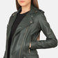 Alison Green Leather Biker Jacket