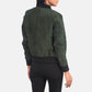 Bliss Green Suede Bomber Jacket