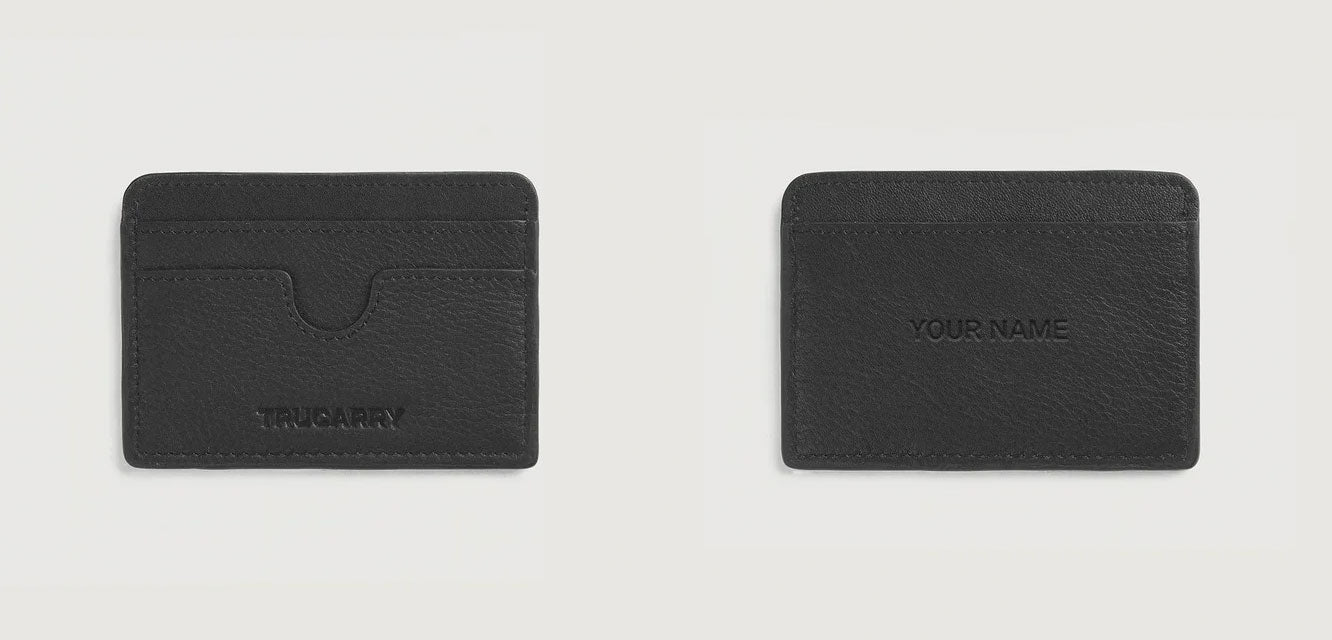 Personalized Leather Card Holder With Name/Initials Engraving - Add On
