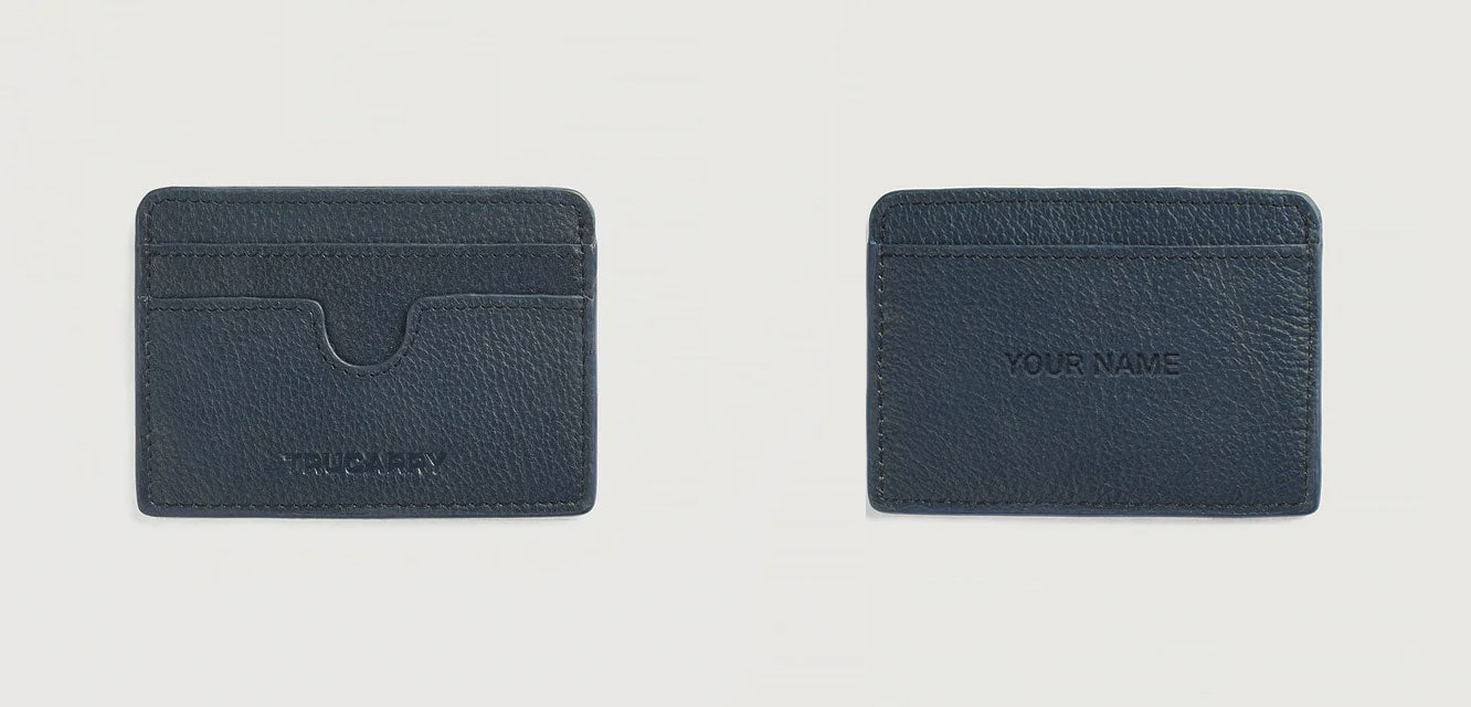 Personalized Leather Card Holder With Name/Initials Engraving - Add On